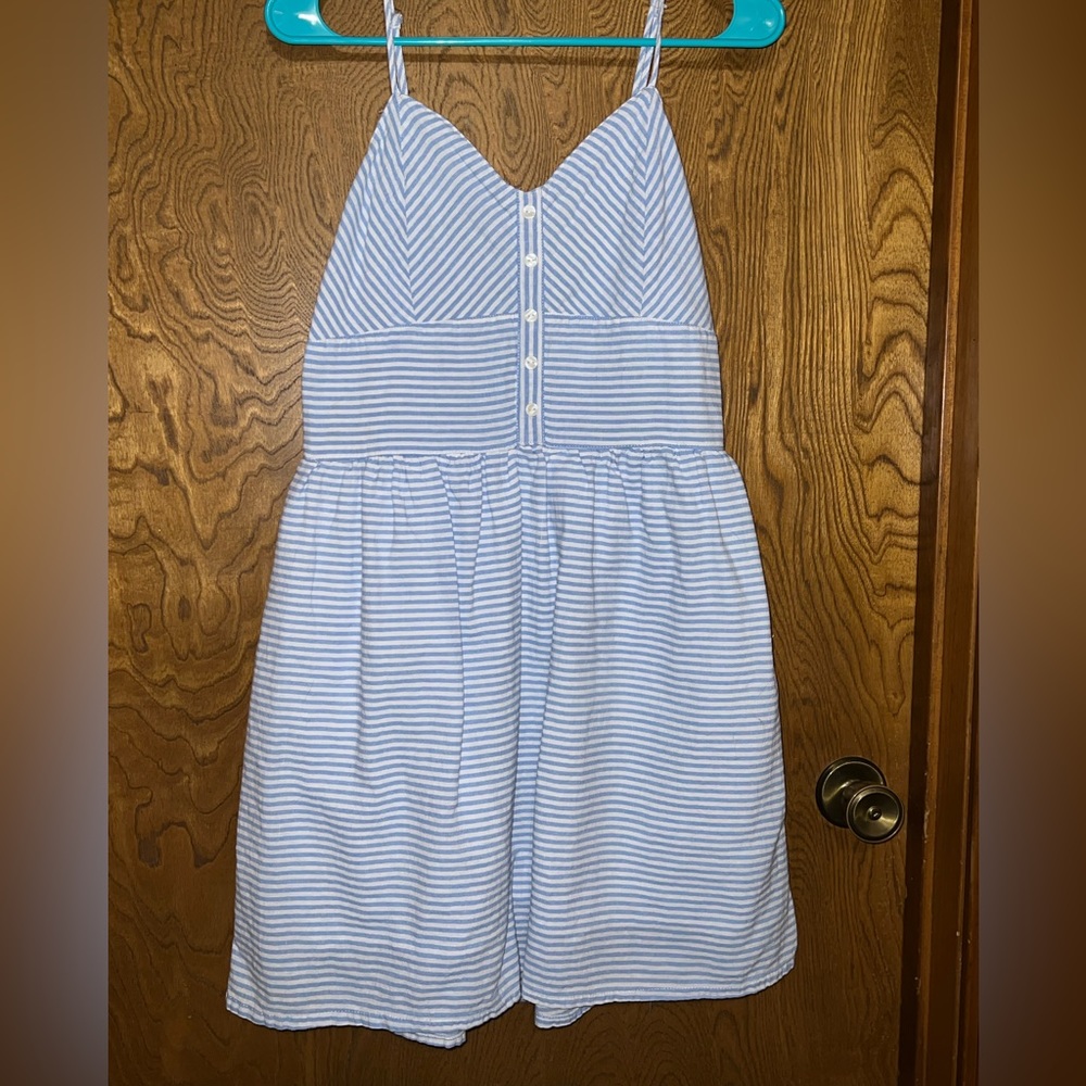 Blue white sundress dress